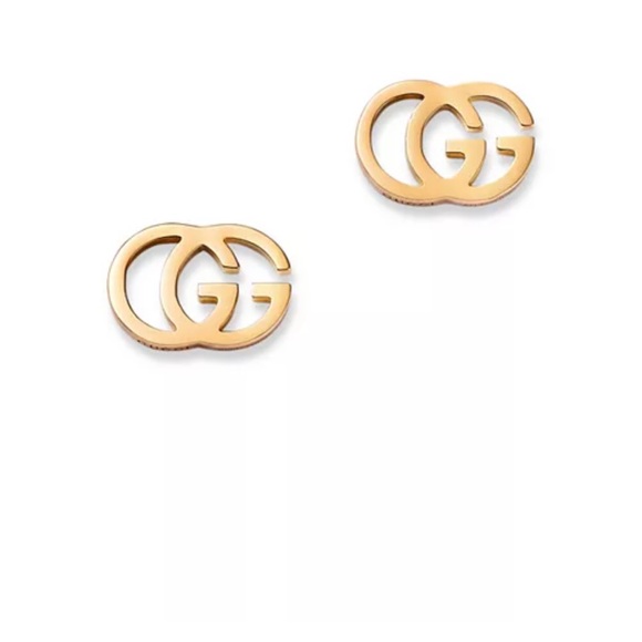 NWT Gucci Gucci 18K Yellow Gold Running G Stud Earrings - Picture 1 of 7